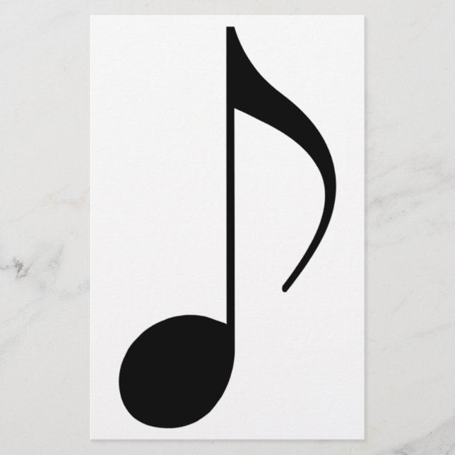 schwarze musikalische Note Briefpapier (Vorderseite)