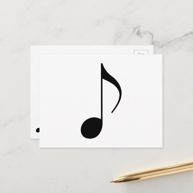 schwarze musikalische Note Postkarte (Vorderseite/Rückseite Beispiel)