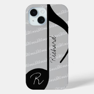 Schwarze Musiknote mit individuelle Name Case-Mate iPhone Hülle