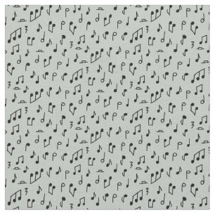 Schwarze Musiknoten auf Grau Stoff