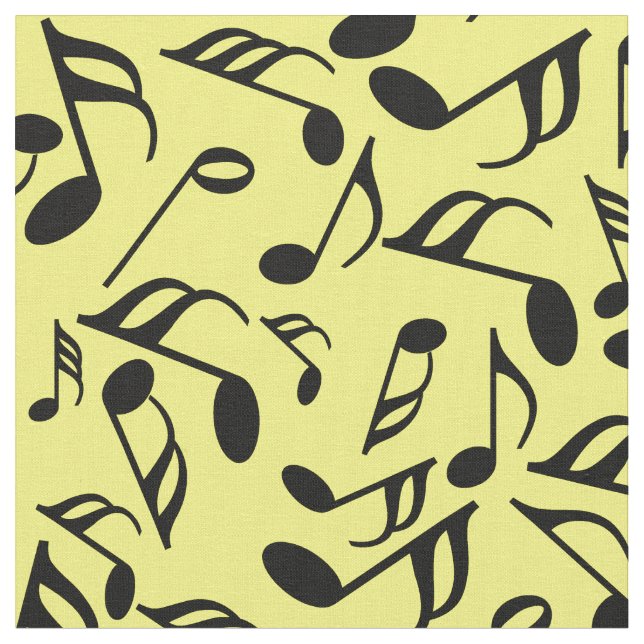 Schwarze Musiknoten Stoff (Nahaufnahme)