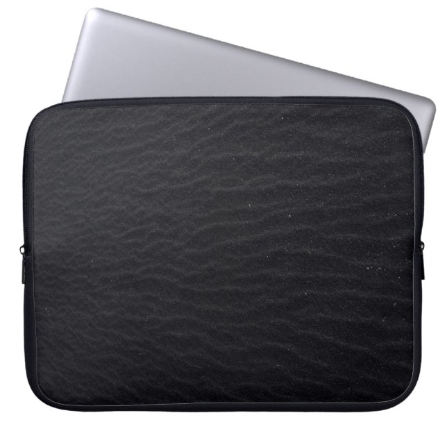 Schwarze Muster und Oberflächenstruktur Laptopschutzhülle (Vorderseite)