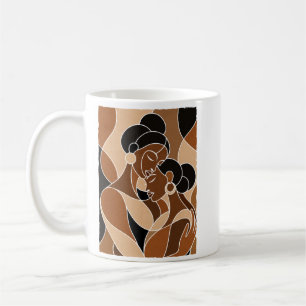 Schwarze Mutter-Tochter-Tasse Afroamerikanische Kaffeetasse