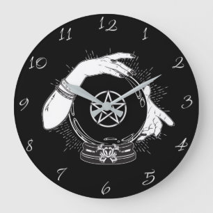 Schwarze mystische Schicksalsdeuterin Mystische Kr Große Wanduhr
