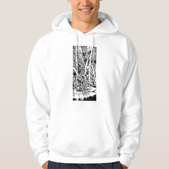 Schwarze Nacht - Schwarz und Weiß Hoodie (Vorderseite)