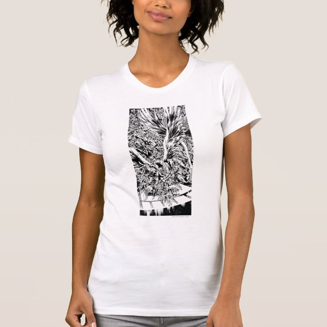 Schwarze Nacht - Schwarz und Weiß T-Shirt (Vorderseite)
