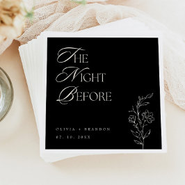 Schwarze Nacht vor Probe Abendessen Hochzeit Serviette