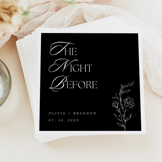 Schwarze Nacht vor Probe Abendessen Hochzeit Serviette (Von Creator hochgeladen)
