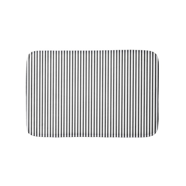 Schwarze Nadelstreifen-Bad-Matte Badematte (Vorderseite)