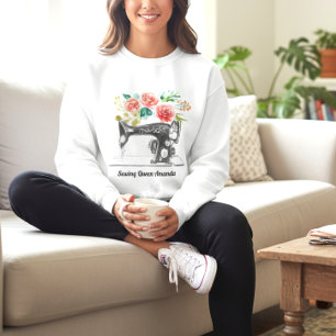 Schwarze Nähmaschine Stitching Seamstress Sweatshirt