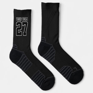 Schwarze Namen des Sportmannes gepunktete Basketba Socken