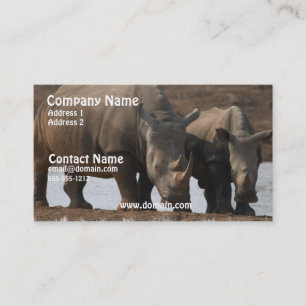 Schwarze Nashorn-Visitenkarte Visitenkarte