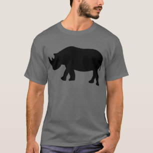 schwarze Nashornnashornillustration T-Shirt