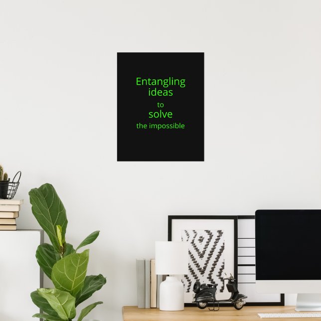 Schwarze Neon-Grün-Open-Sans-Quantum-Engineer-Deko Poster (Heimbüro)