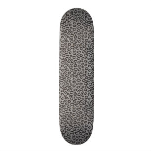 Schwarze Nettospitze mit Leopardmuster auf Weiß Skateboard