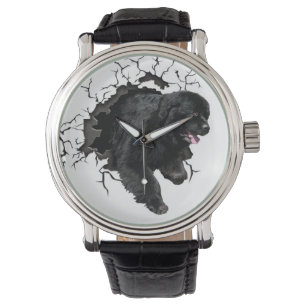 Schwarze Neufundland-Uhr Armbanduhr