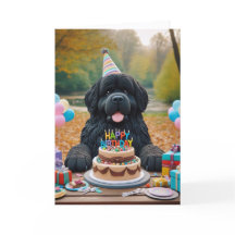 Schwarze Newfie-Herbst-Geburtstagskarte