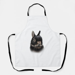 Schwarze Niederlande Zwerg Rabbit Bust Women's Uni Schürze