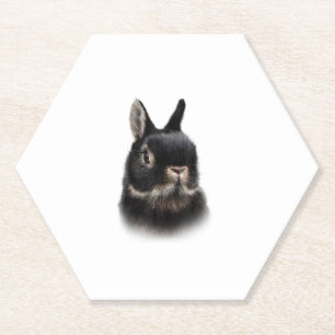 Schwarze Niederlande Zwerg Rabbit Bust Women's Uni Untersetzer