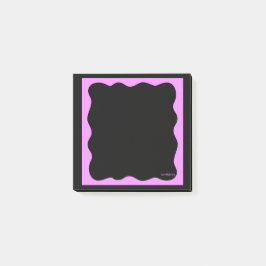 Schwarze Notizen mit welligem rosa Rahmen 