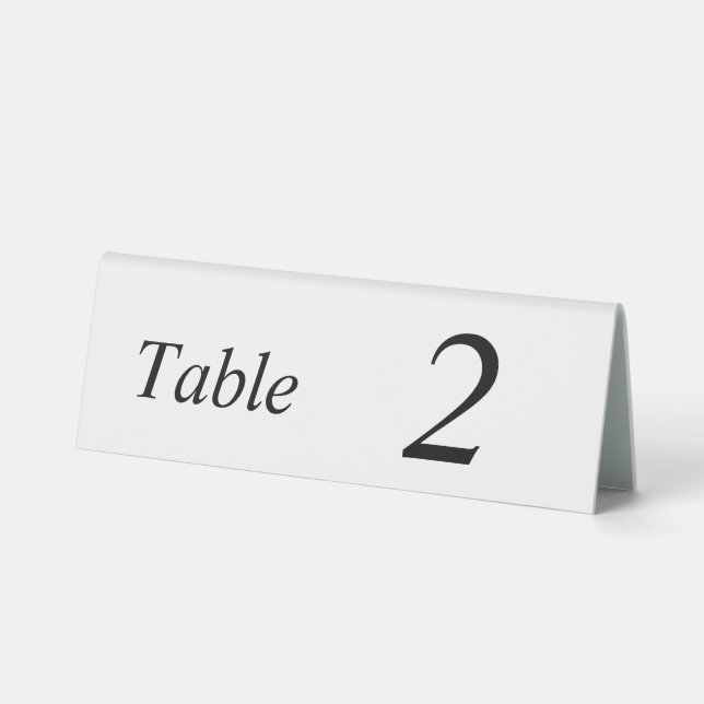 Schwarze Nummer zwölf 6x2 Tabelle Zeitszeichen Tischaufsteller (Vorderseite)