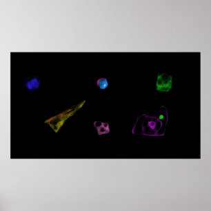 Schwarze Objekte Minimalistische Malerei Poster