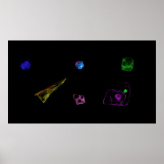 Schwarze Objekte Minimalistische Malerei Poster