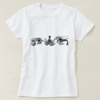 Schwarze Octopus Lobster & Fish Illustration