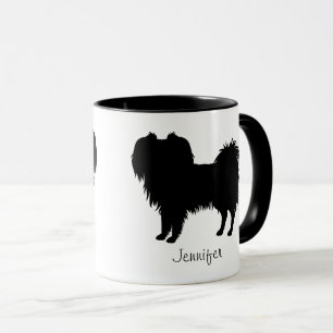 Schwarze (oder andere) Phalène-Hunde-Silhouette Tasse
