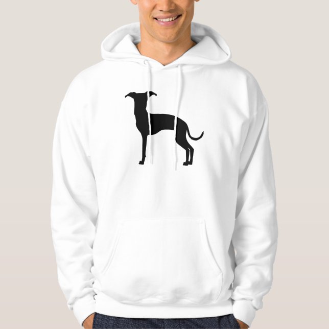 Schwarze (oder Ihre Farbe) italienische Greyhound- Hoodie (Vorderseite)