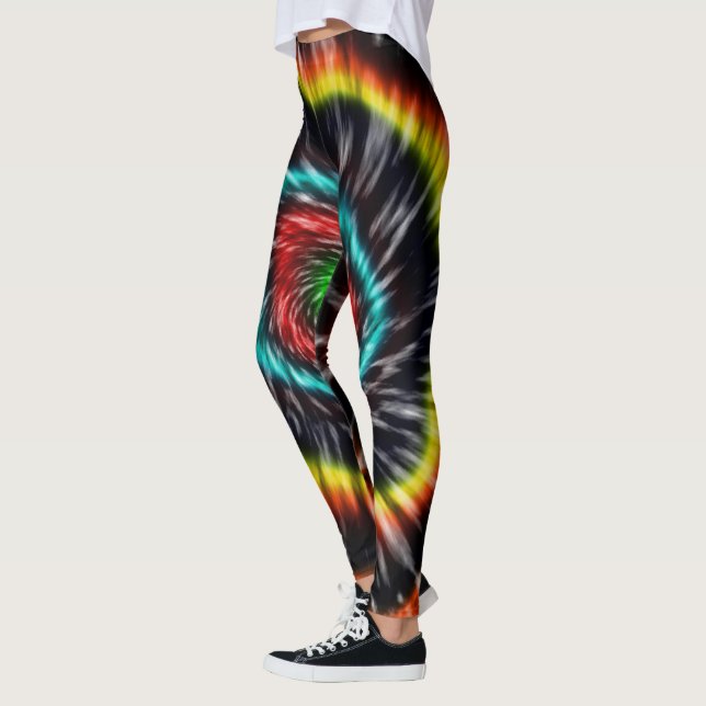 Schwarze Opal-Gefärbte Krawatte, Leggings (Links)