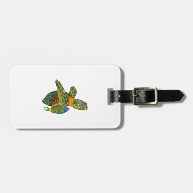 Schwarze Opal-Schildkröte Gepäckanhänger (Vorderseite horizontal)
