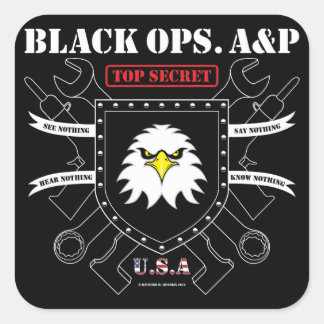 Schwarze Ops. A&P Quadratischer Aufkleber