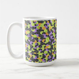 SCHWARZE ORANGE GRÜNE LILA HALLOWEEN KUBEN KAFFEETASSE