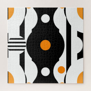 Schwarze Orange Retro-Mod-Geometrie