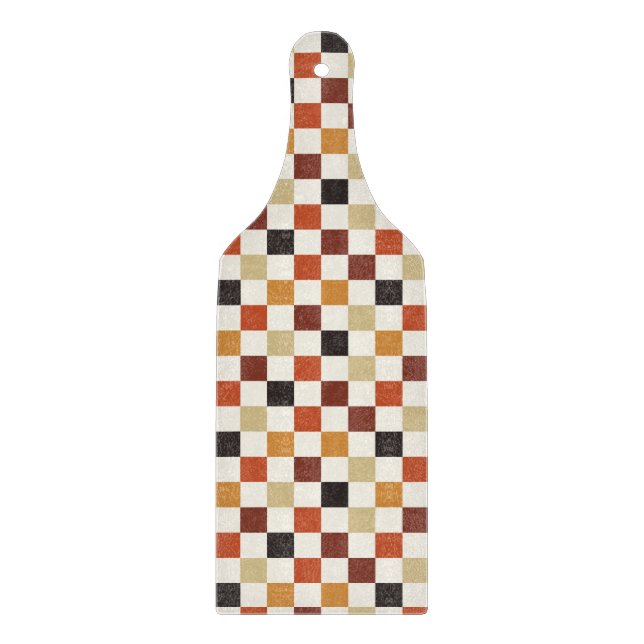 SCHWARZE ORANGE ROTE BROWLE FALL CUBES SCHNEIDEBRETT (Vorderseite)