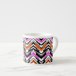 Schwarze, orange und rosa Hand gezeichnetes Espressotasse