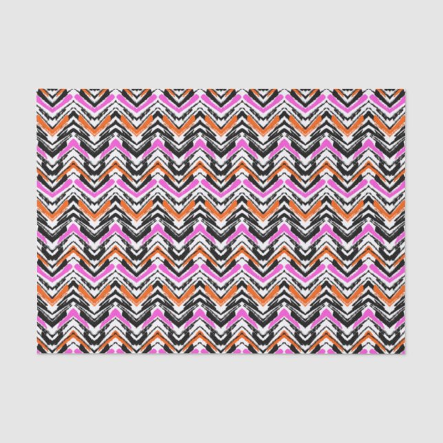 Schwarze, orange und rosa Hand gezeichnetes Seidenpapier (Vorderseite)