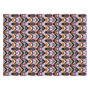 Schwarze, orange und rosa Hand gezeichnetes Tischdecke