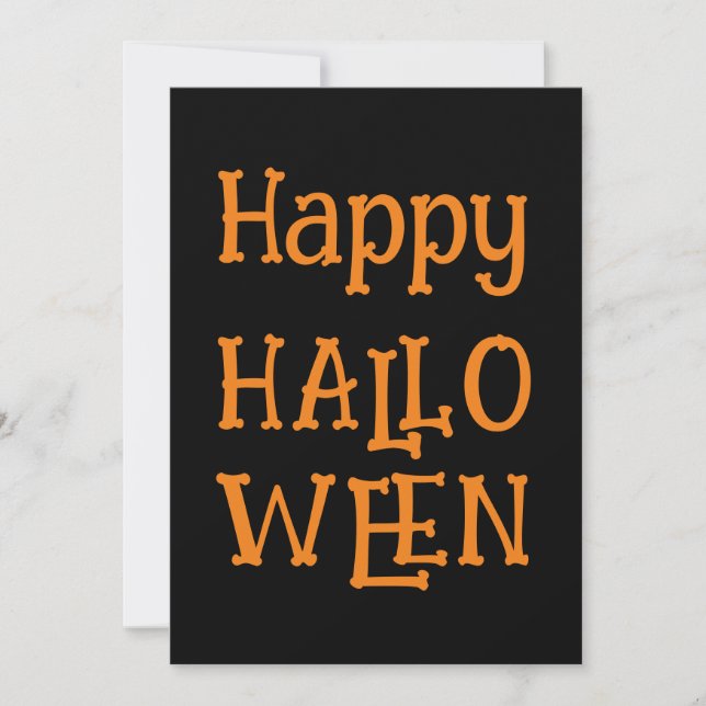 Schwarze Orangen Modernes glückliches Halloween-Pa Einladung (Vorderseite)