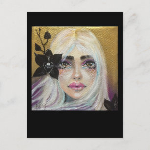 Schwarze Orchidee Postkarte