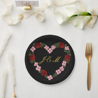 Schwarze Pappteller für die Hochzeit