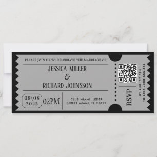 Schwarze Party-Ticket-Einladungen und warten Einladung