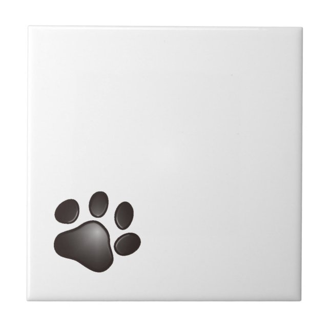 Schwarze Paw Fliese (Vorderseite)