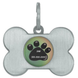 Schwarze Paw Print Pet Tag Tiermarke