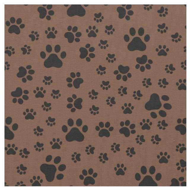 Schwarze Paw-Prints auf braun Stoff (Nahaufnahme)