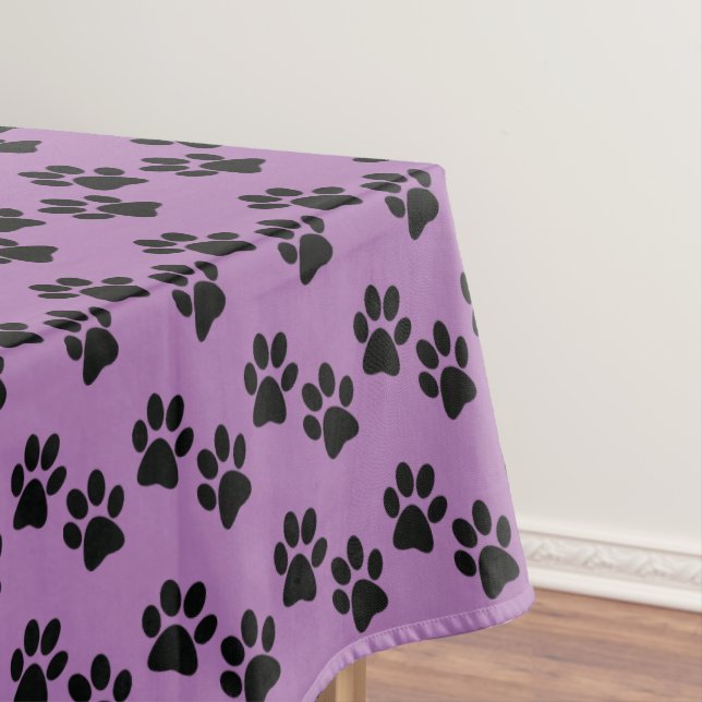 Schwarze Paw Prints Design Tablecloth Tischdecke (Beispiel)