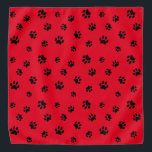 Schwarze Paw Prints Muster auf Rot Halstuch<br><div class="desc">Zeigen Sie,  wie viel Sie Tiere mit dieser niedlichen schwarzen Pfote Druck gemustert bandana Liebe. Hier in Rot dargestellt,  sieht es auch mit anderen leichteren Hintergründen phantastisch aus. Wetten Sie,  dass Ihr Haustier es anziehen wird!</div>