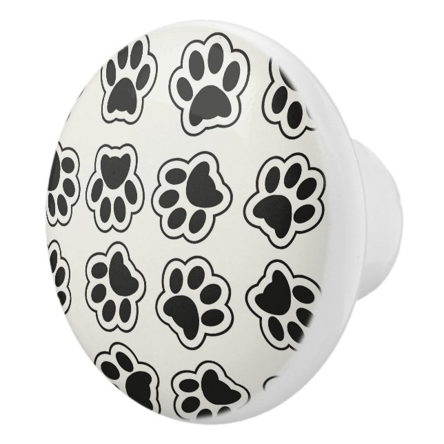 Schwarze Paws, Hundepfähle, Katzenpfähle, Kontur Keramikknauf (Rechts)