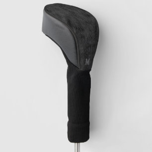 Schwarze Pelzbildtextur, Monogramm Golf Headcover